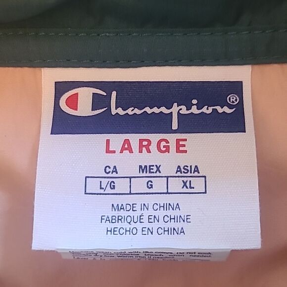 Champion Colorblocked Wind Breaker Pullover Kangaroo Pocket Size L - Picture 10 of 11